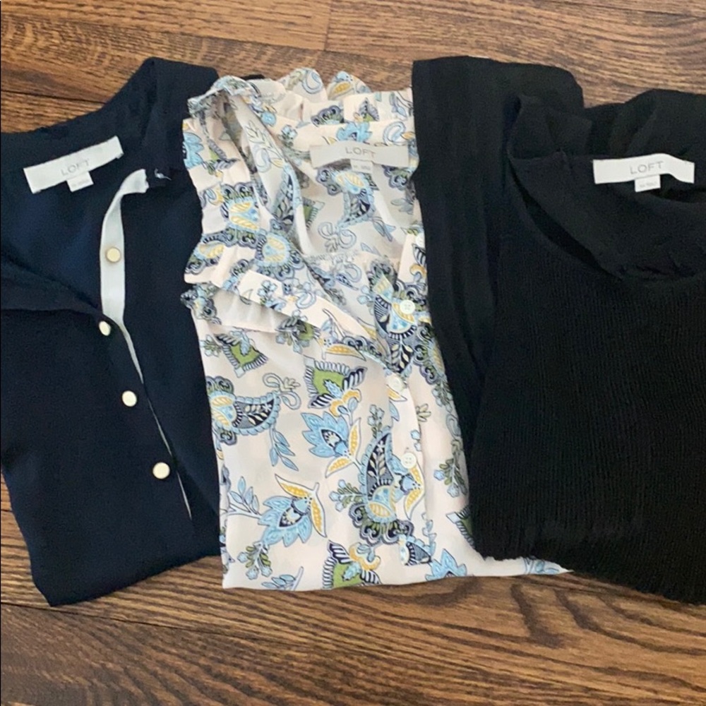Bundle of Loft silk camisoles/ tops
